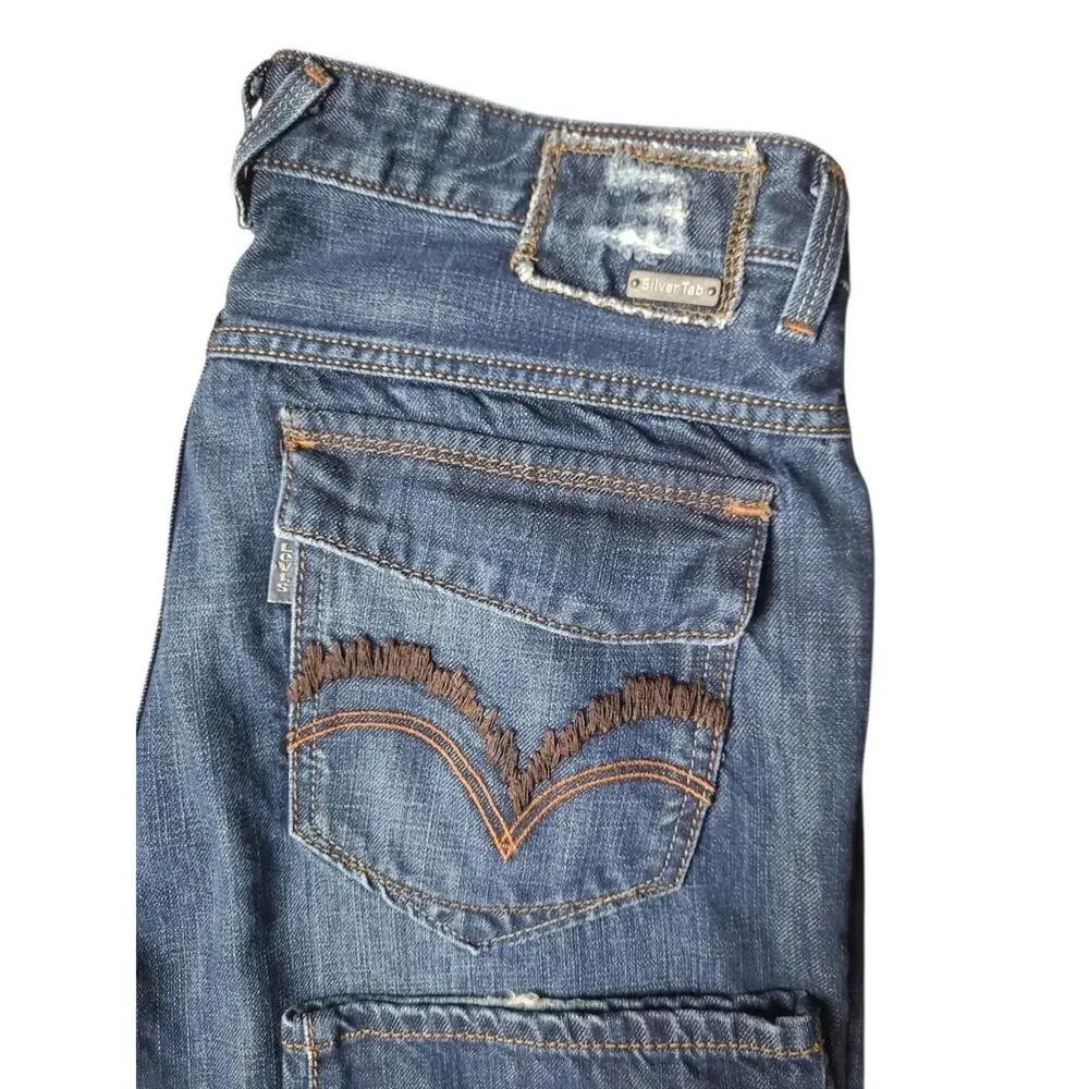 Levi's SilverTab Slim Straight Jeans 31x30 Y2K Medium Wash Denim